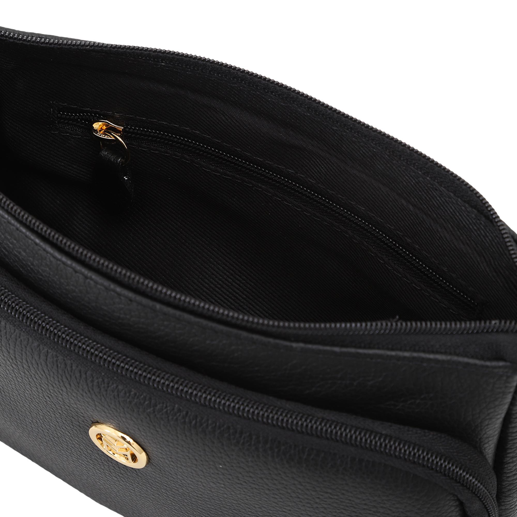 Miniatura Bolsa De Couro Legítimo Feminina Com Bolso Mariart Rosalina