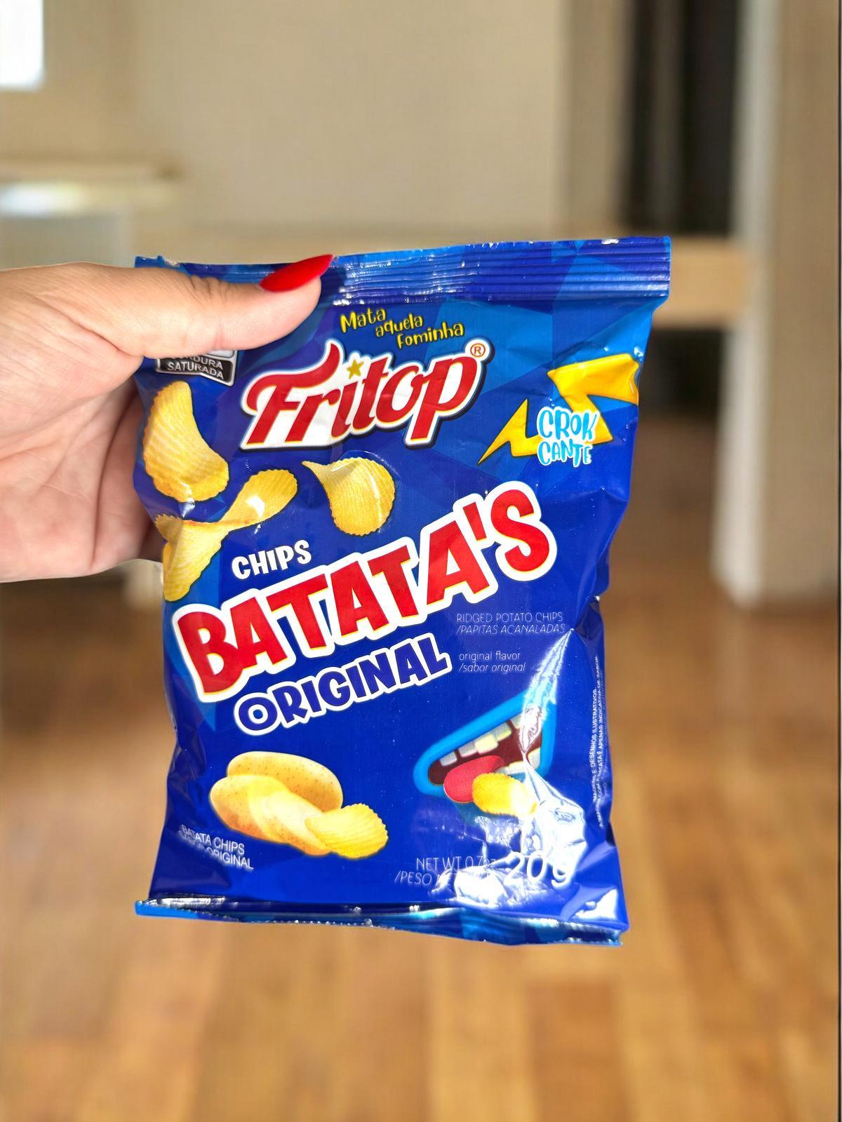 Miniatura Kit 30 Mini Batata Chips Fritop Tradicional Salgadinho 20G