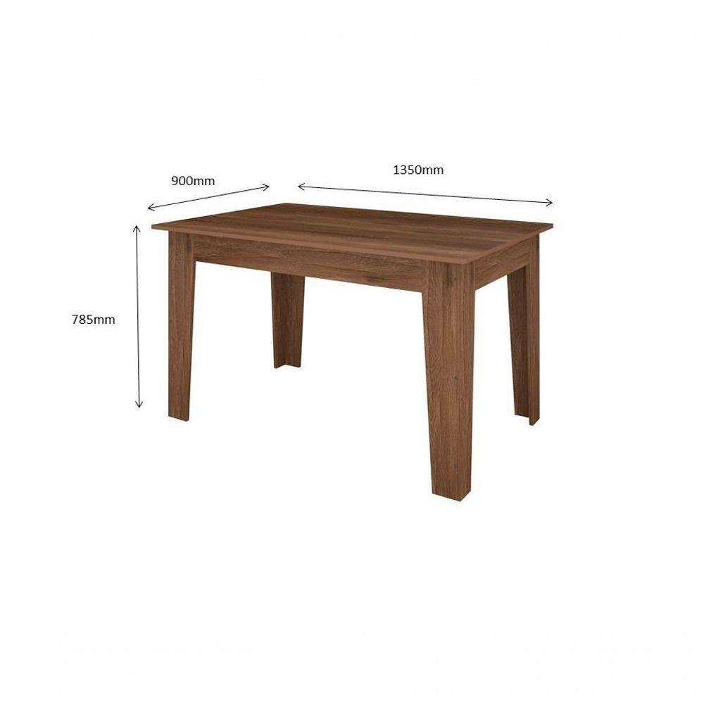 Miniatura Conjunto Mesa Sala Jantar 6 Cadeiras 1,35M Genebra Amêndoa