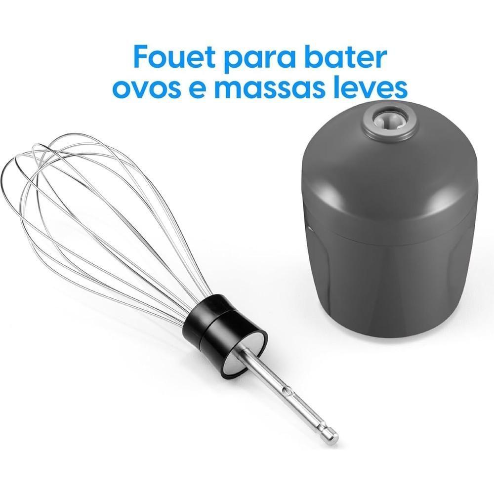 Mixer De Alimentos Cinza Lunar Inox 600W 3 Em 1 Copo 700ml Elgin 220V