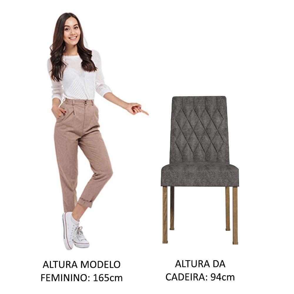 Miniatura Kit 2 Cadeiras De Jantar 4256 Rustic/silver Madesa Rustic/silver