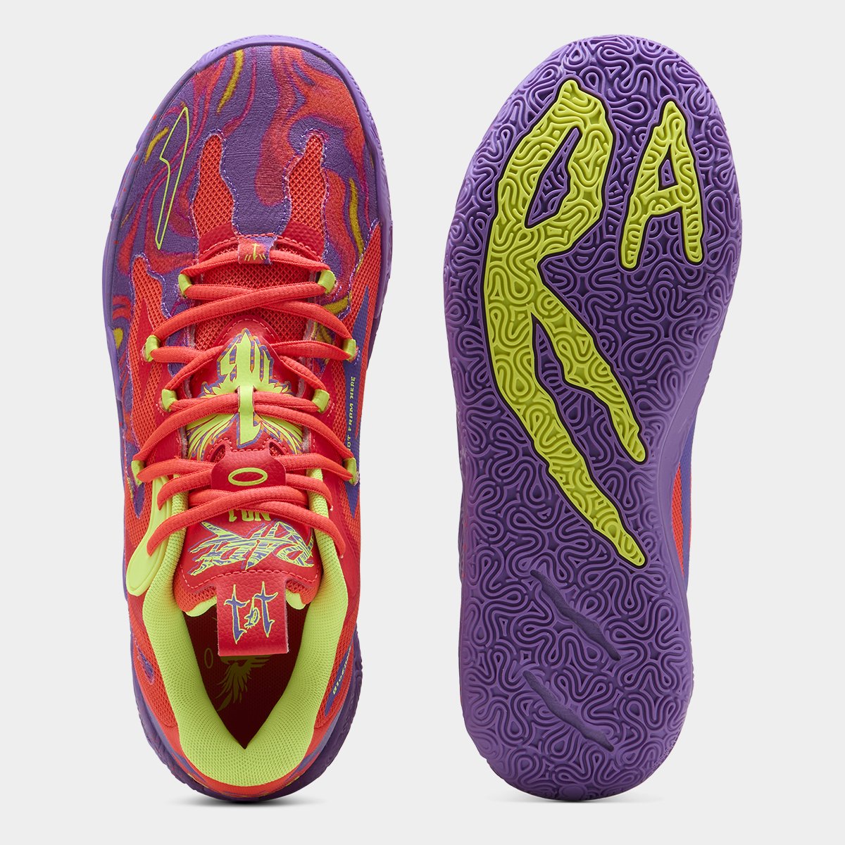 Miniatura Tênis Basquete Puma MB.03 Lo Lava Roxo+Vermelho - 38
