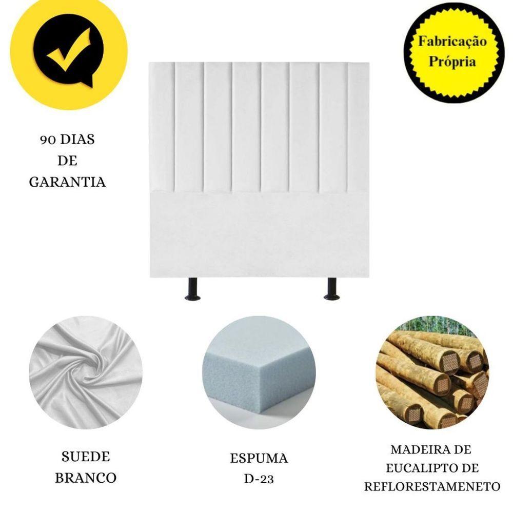 Miniatura Cabeceira De Cama Queen Box 160 Cm Karla Carla Suede Cor:branco
