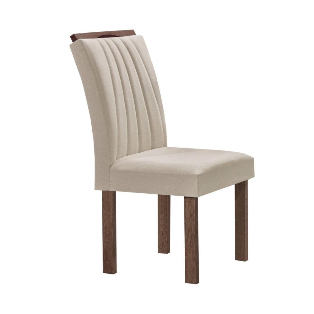 Miniatura Conjunto Mesa Tampo Slim Plus Vidro Kansas 100cm 4 Cadeiras Arizona Chocolate/Off White/Suede Bege