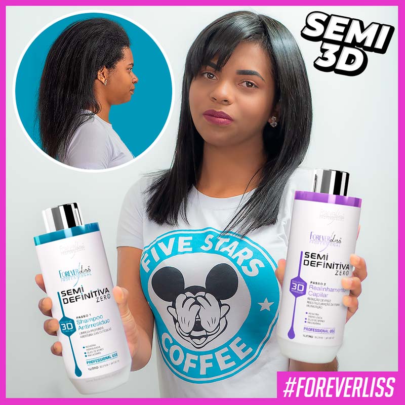 Miniatura Kit Escova Semi Definitiva Zero Forever Liss 2x300ml UNISEX - 1 - 600ml