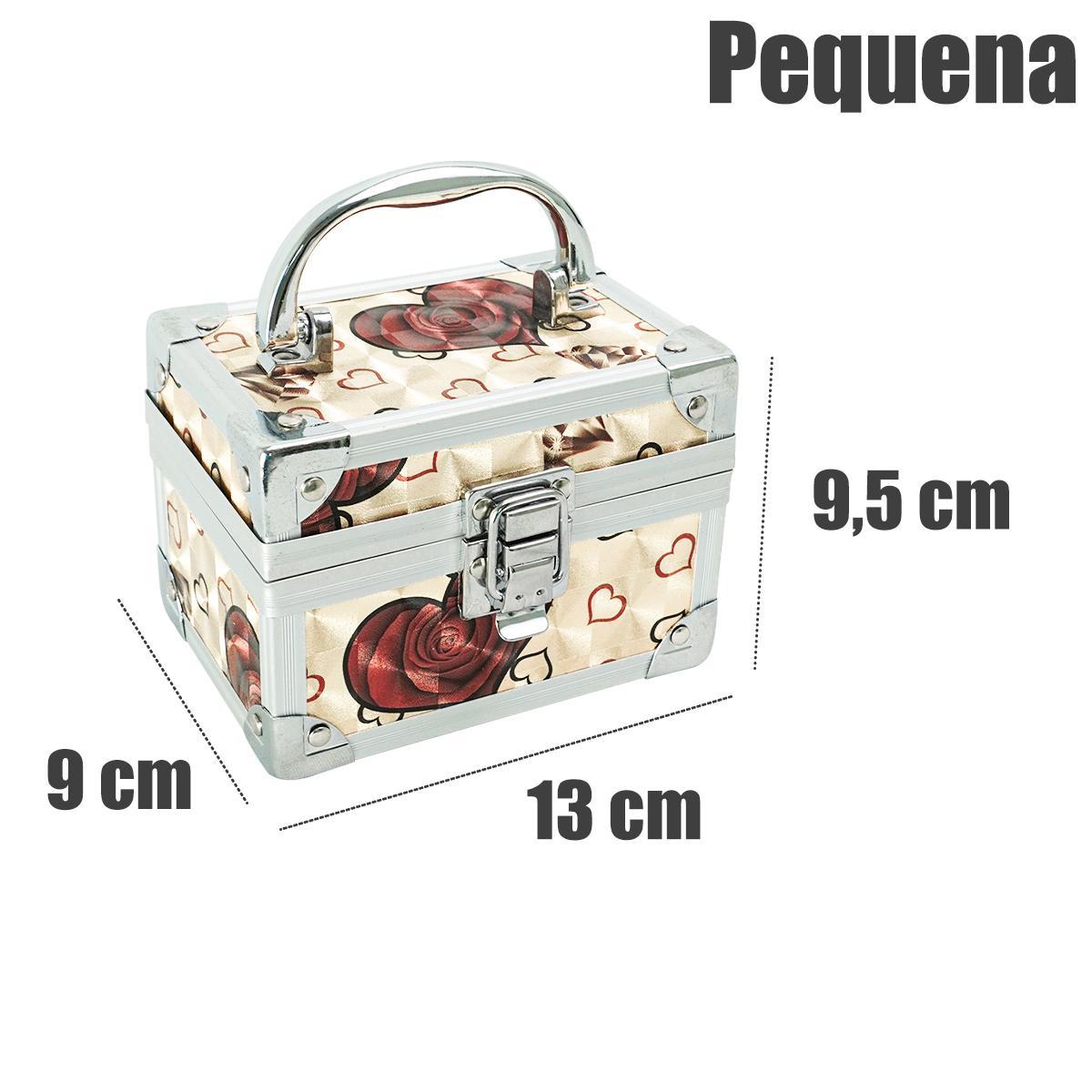 Miniatura Maleta De Maquiagem Estampada Kit 3 Peças