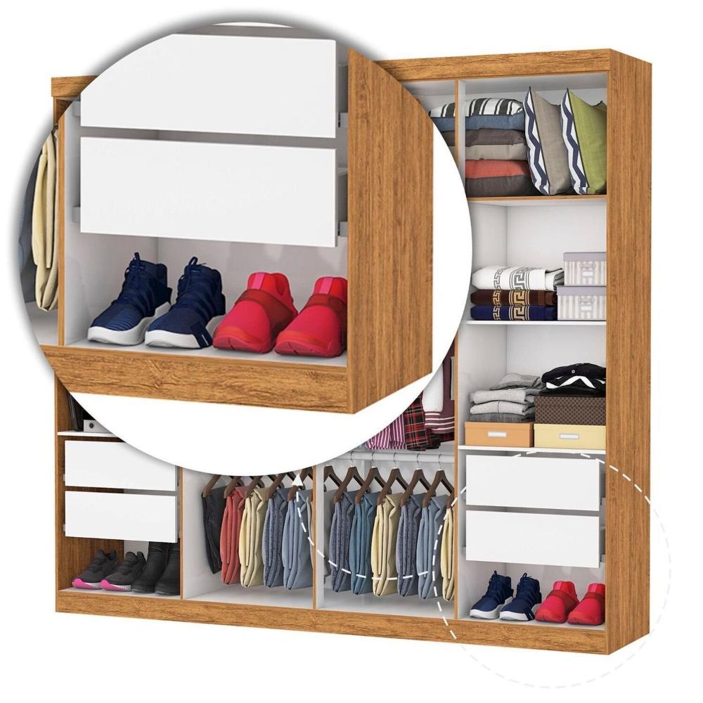 Guarda-roupa Stanley 8 Portas 4 gavetas Plus Cinamomo