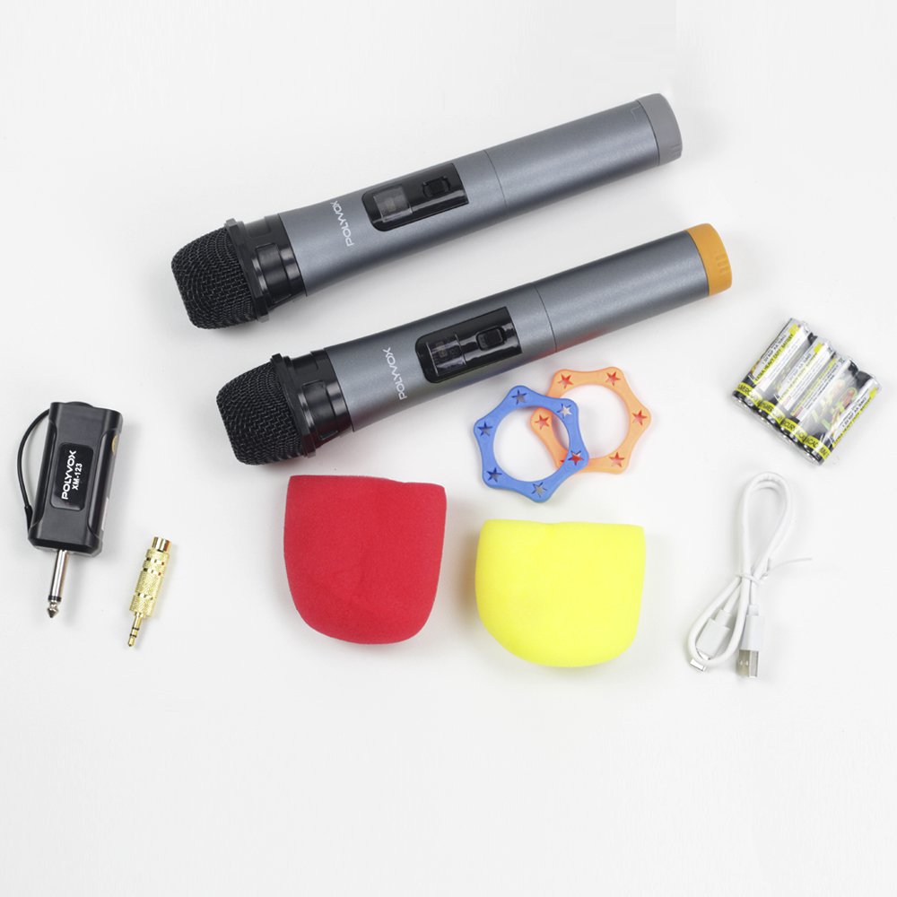 Par de Microfones sem fio Polyvox Preto