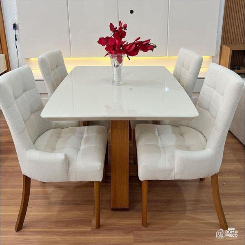 Miniatura Sala De Jantar Com Vidro 4 Cadeiras 1,20 Hera Royal Requinte