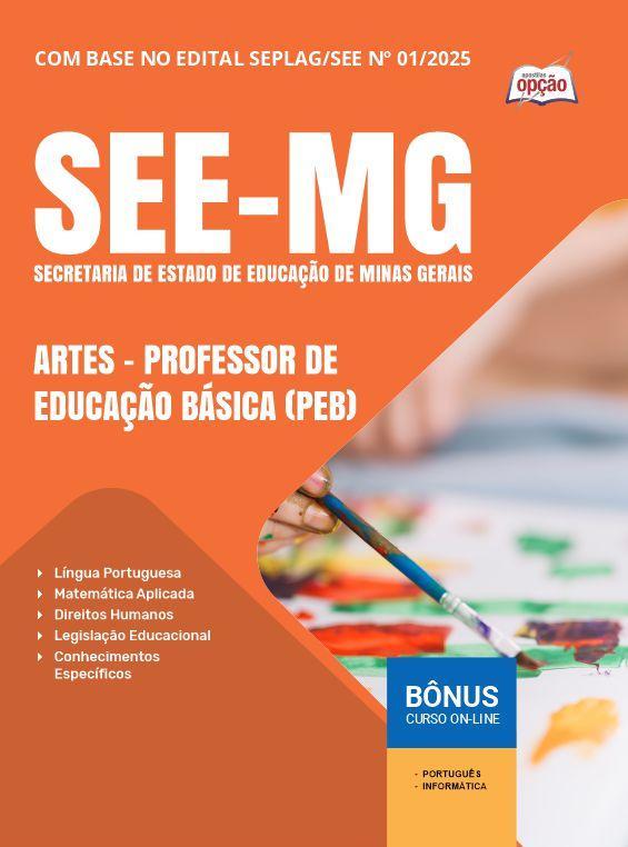 Miniatura Apostila See Mg 2025 - Artes - Professor Educação Básica Peb