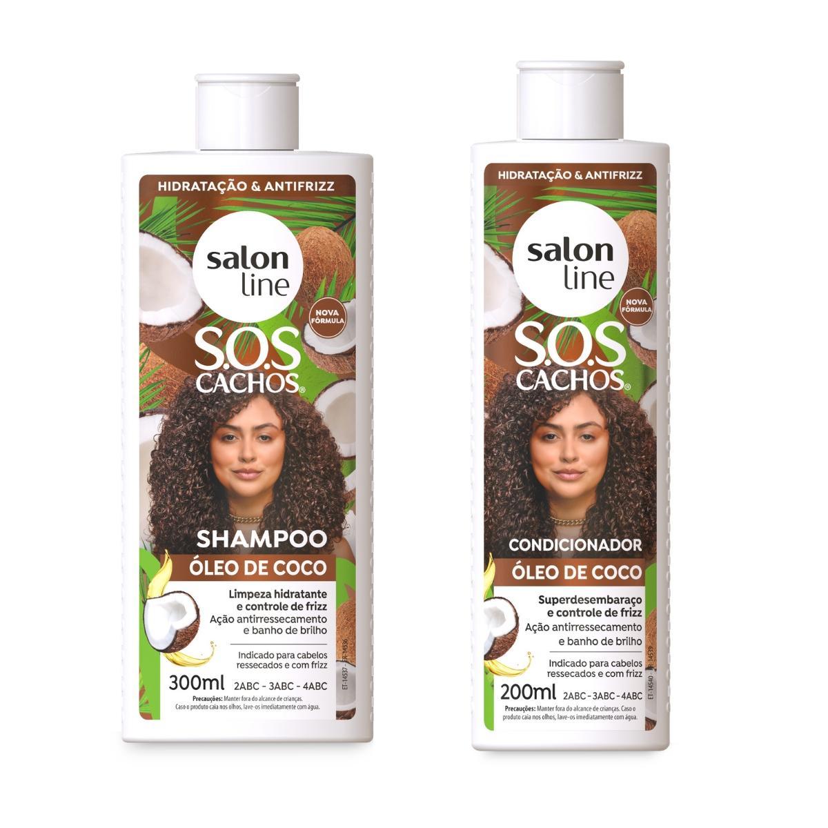 Miniatura Shampoo 300Ml + Condicionador 200Ml Óleo De Coco Salon Line