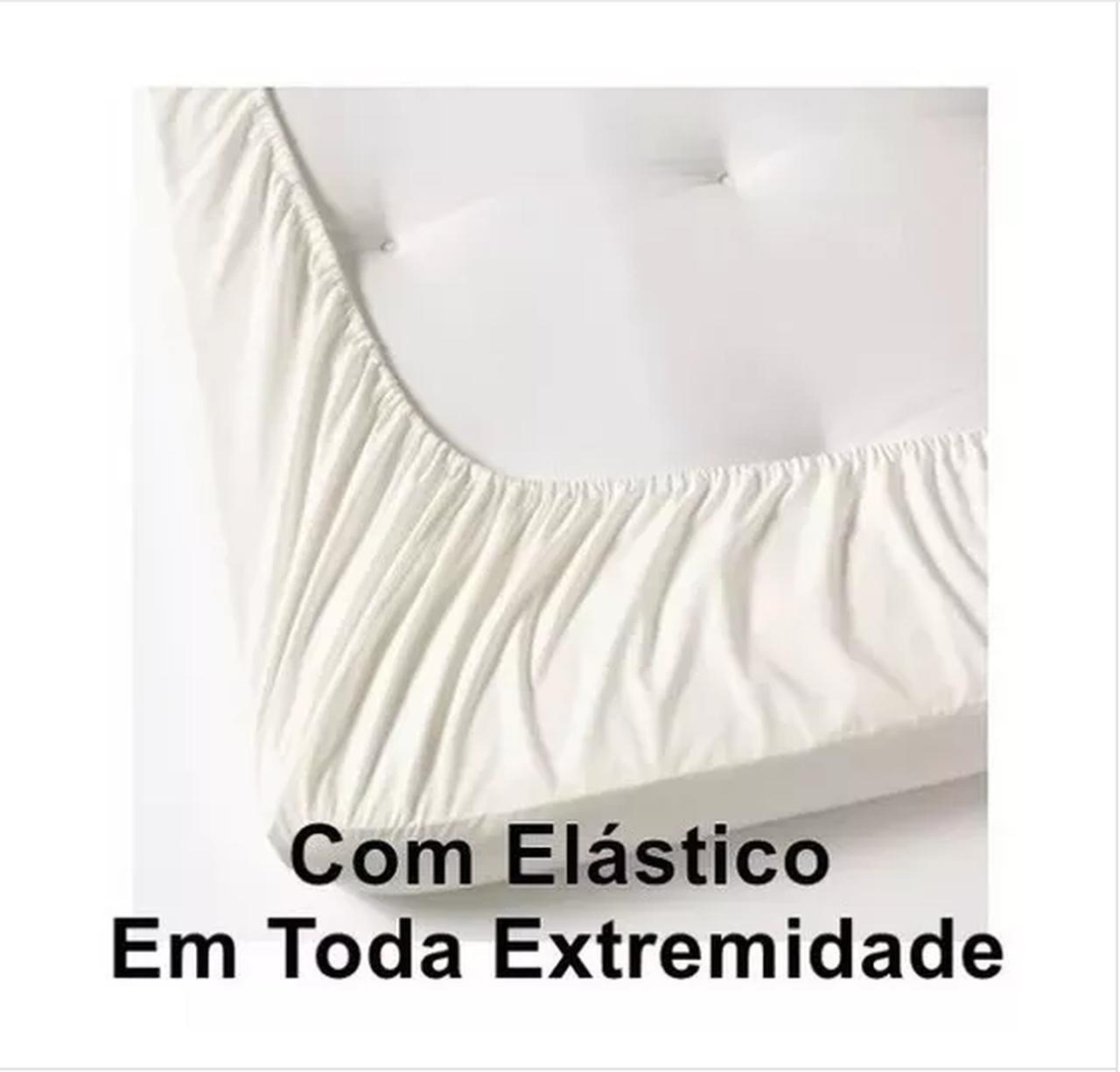 Miniatura Jogo Cama Queen Linha Gold Percal 200 Fios 04 Peças Cama Box