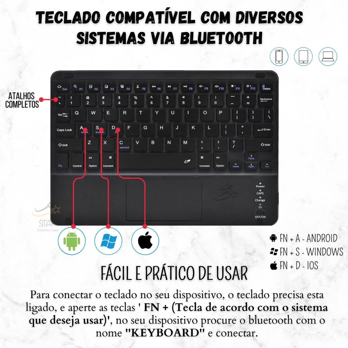 Miniatura Capa Tablet Samsung S6 Lite P619 Com Teclado Preto