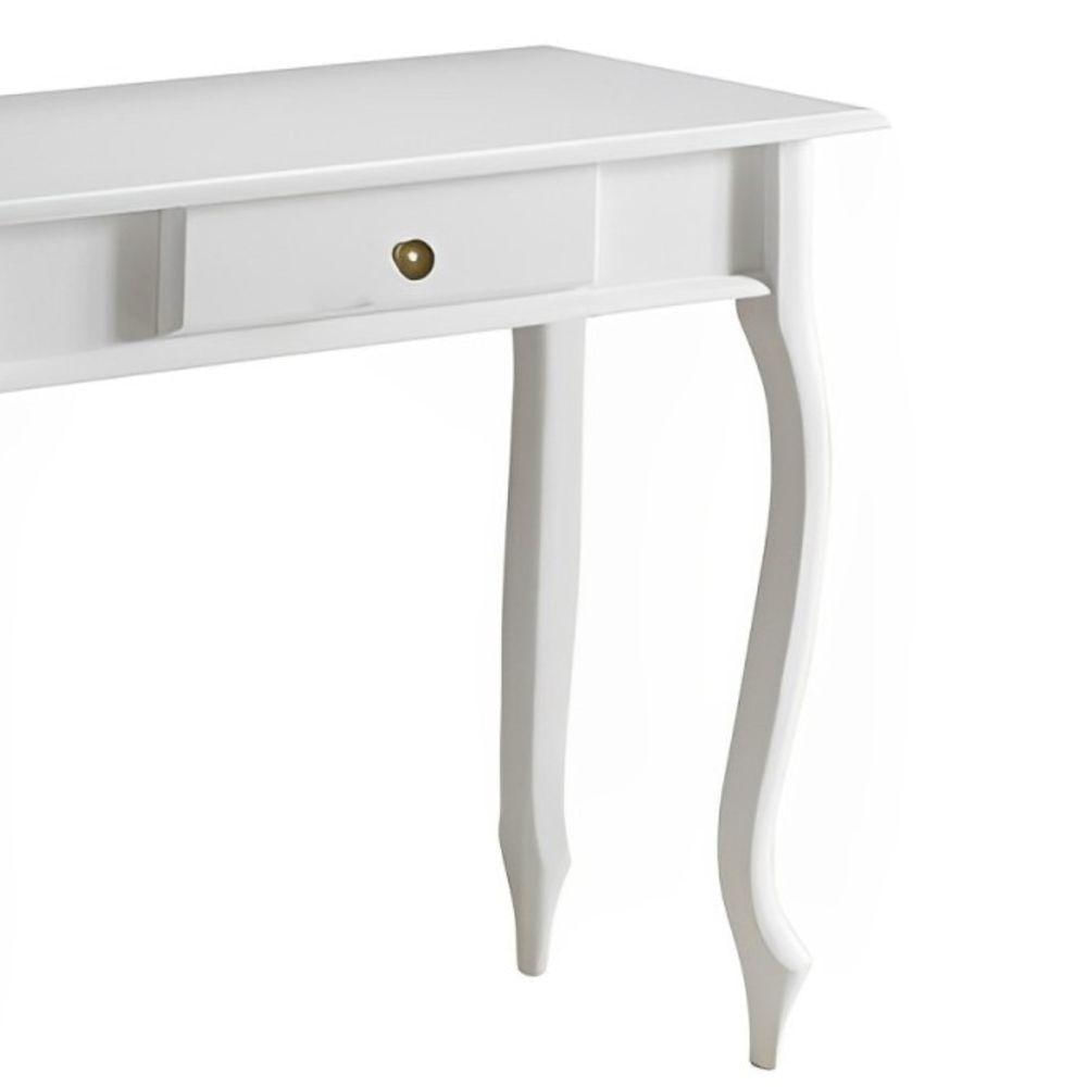 Miniatura Aparador De Sala Rústico Madeira 1 Gavetas Pés Luiz Xv - Branca Laca