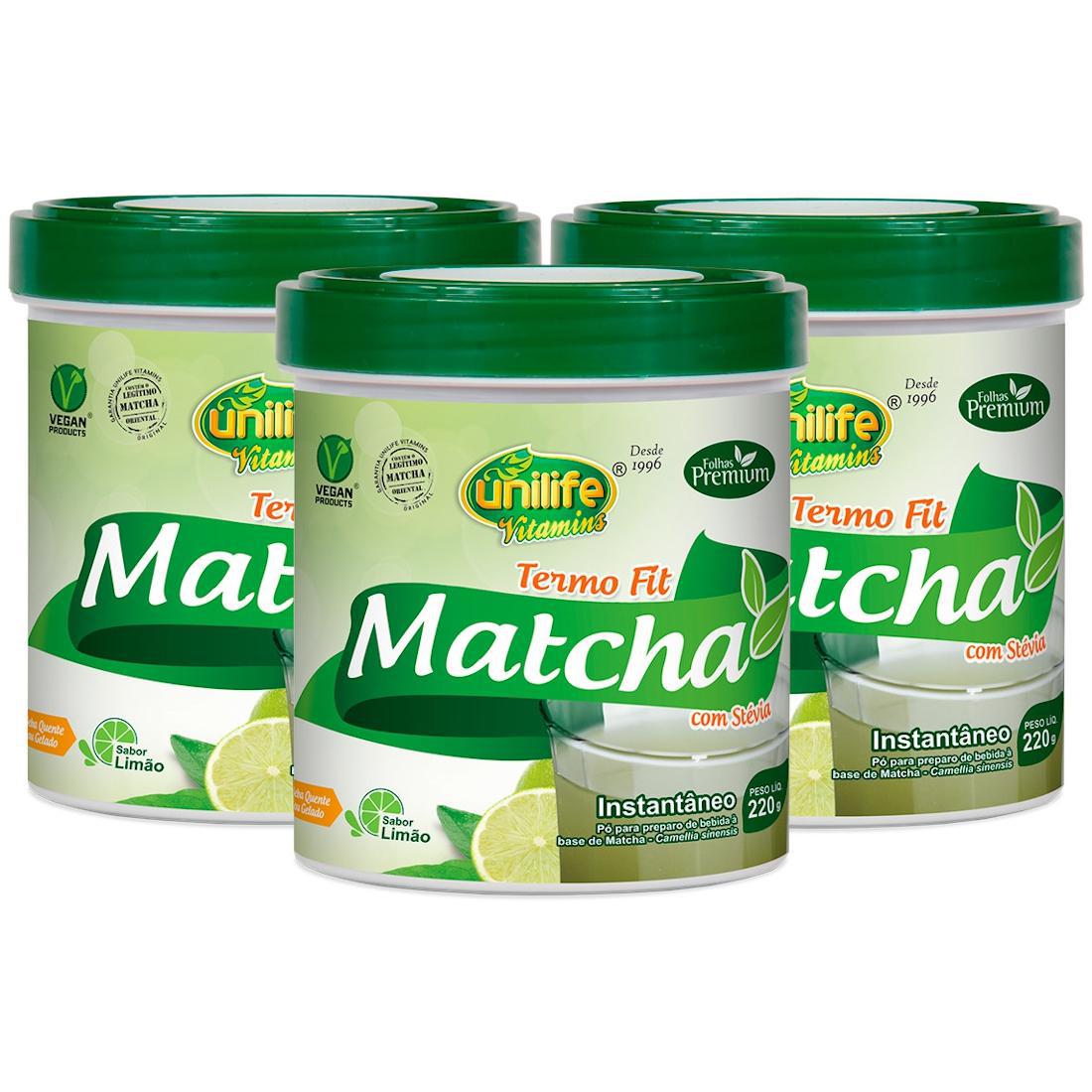 Miniatura Matcha - Chá Verde - Solúvel 220G Kit Com 3