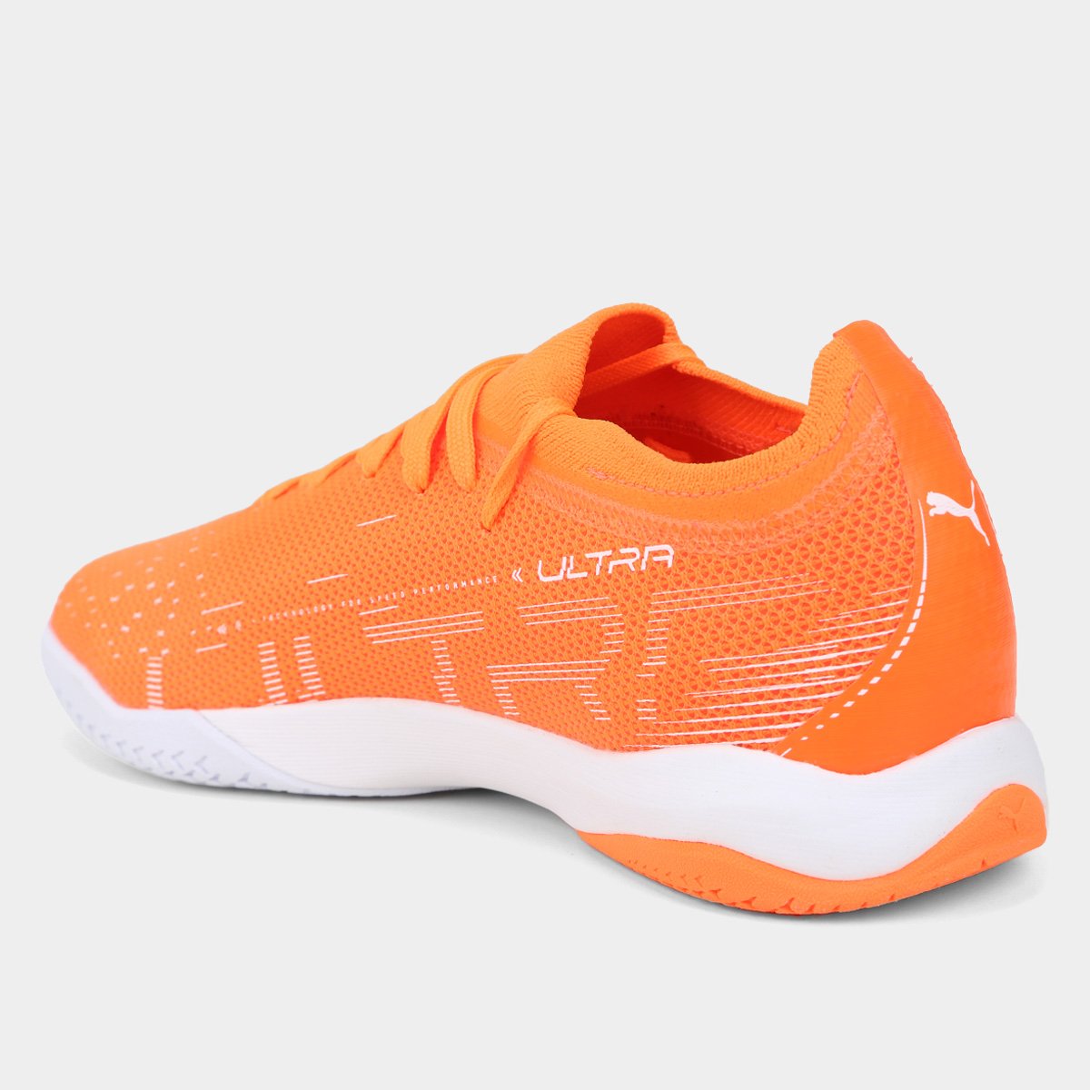 Miniatura Chuteira Futsal Puma Ultra Match Masculina Laranja+Branco - 44