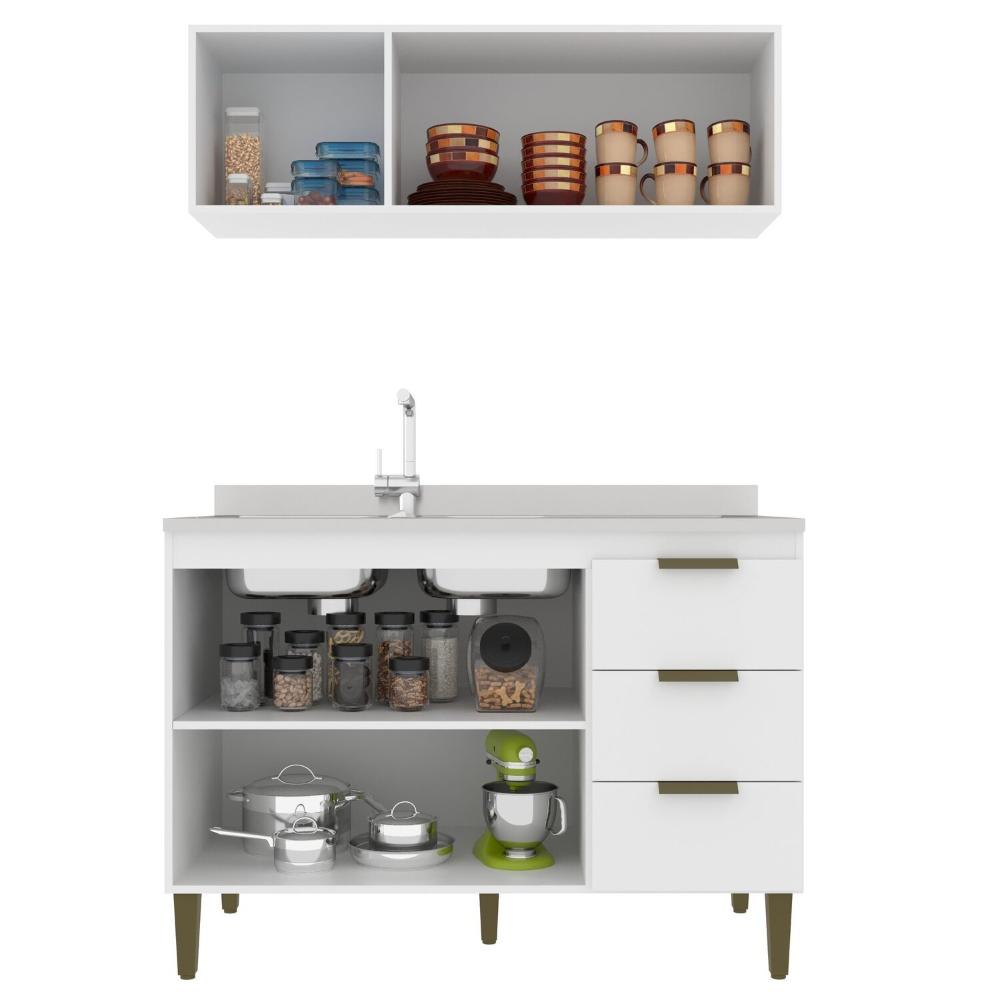 Miniatura Cozinha Alta Bia Completa 2 Peças 120x193 Branco
