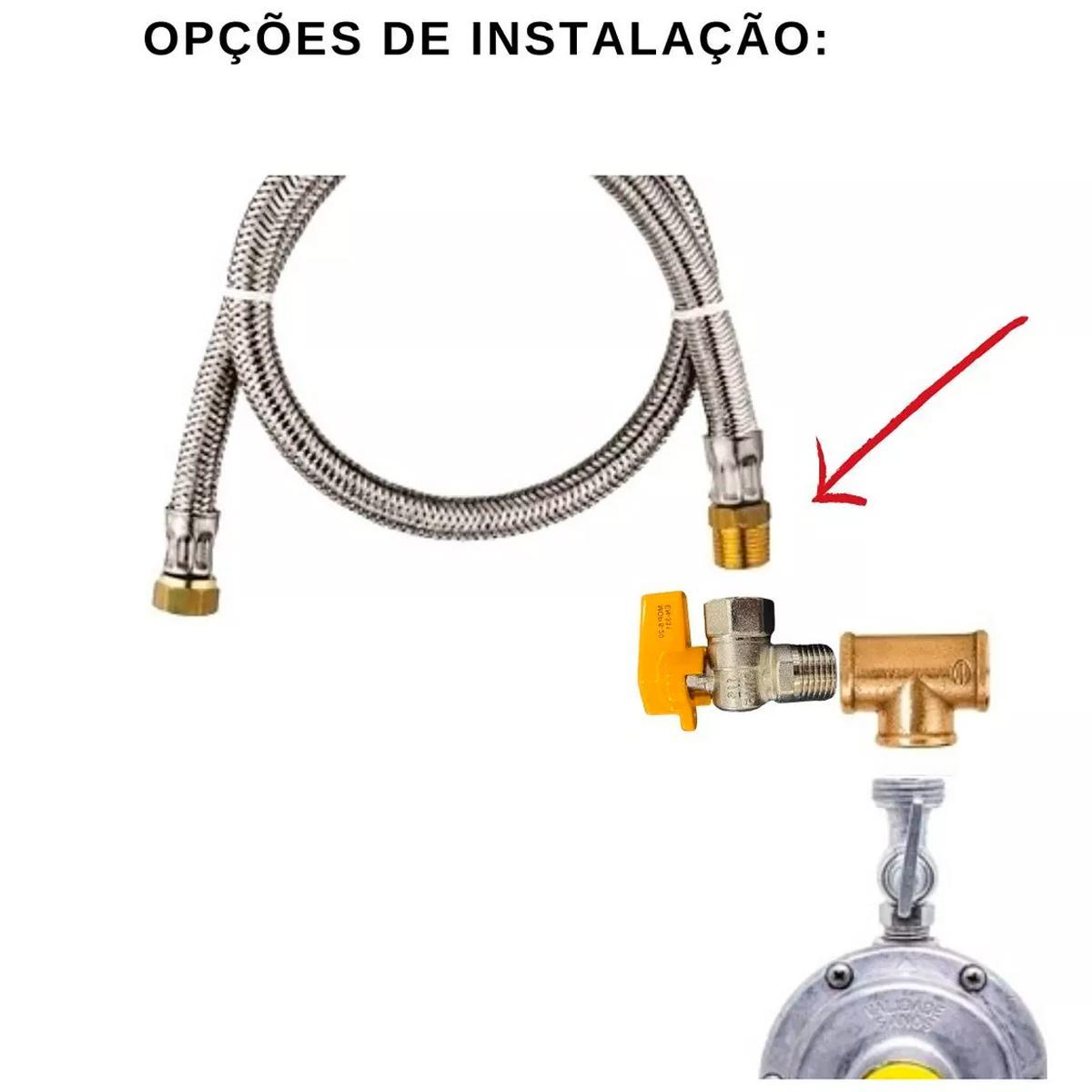 Miniatura 6 Espigão Adaptador 1/2 Gás Encanado X Bico Mangueira 3/8