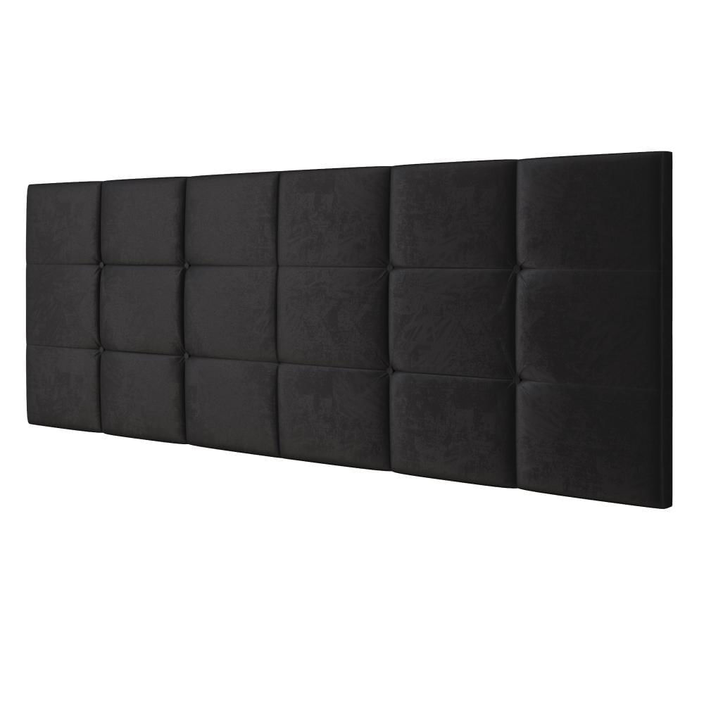 Miniatura Cabeceira Cama Box Casal Queen 1,60 Suspensa Bia Suede - Preto - Lojas RPM