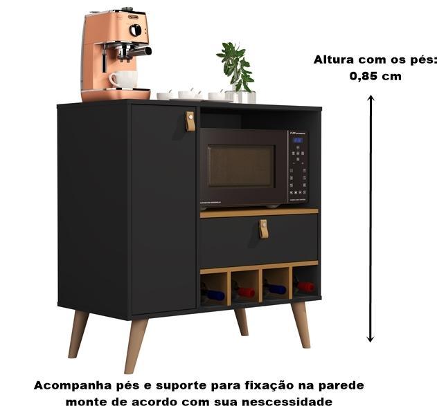 Miniatura Armario Cozinha Microondas Suspenso E Pés Eric Plus Cores