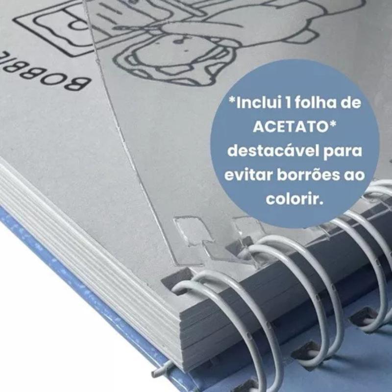 Miniatura Kit Colorir Bob Goods Livro Capa Dura 50 Páginas + Canetas