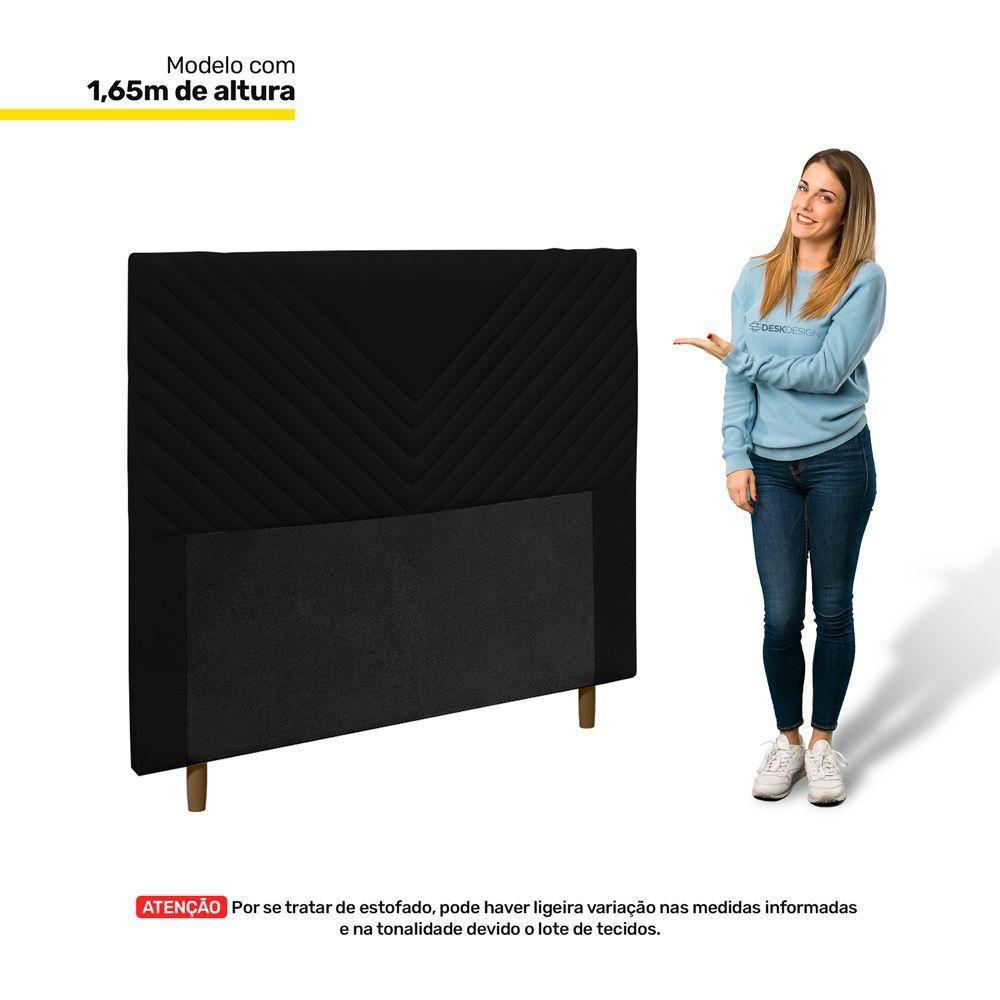 Miniatura Cabeceira Cama Box Casal Viena 140cm Suede Preto