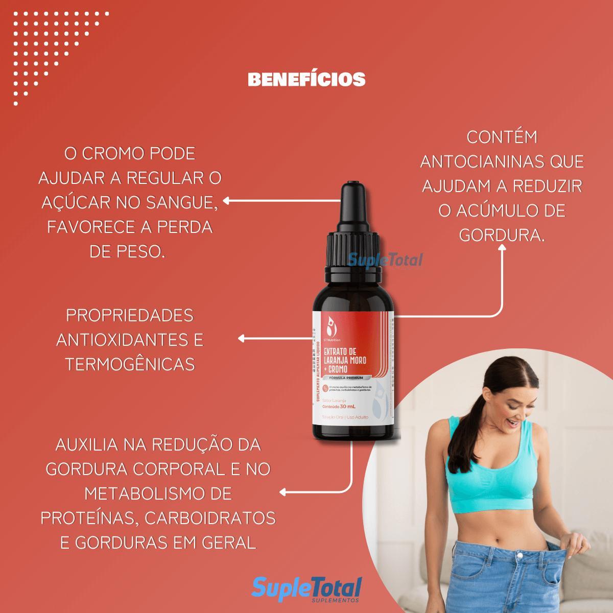 Miniatura Extrato De Laranja Moro + Cromo St Nutrition 30Ml