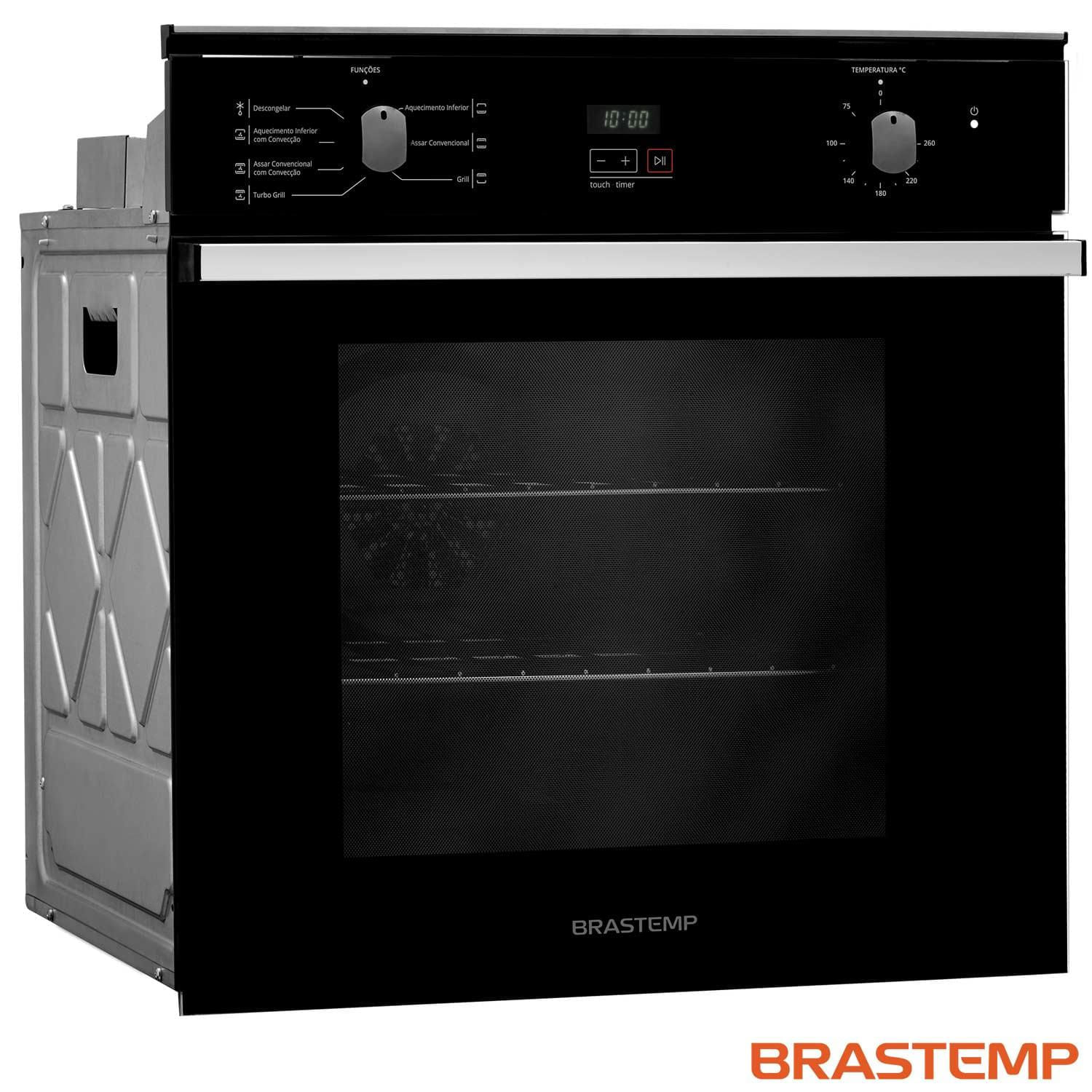 Forno de Embutir Elétrico Brastemp 84 Litros Preto com Convecção e Timer Touch - BOC84AE 220