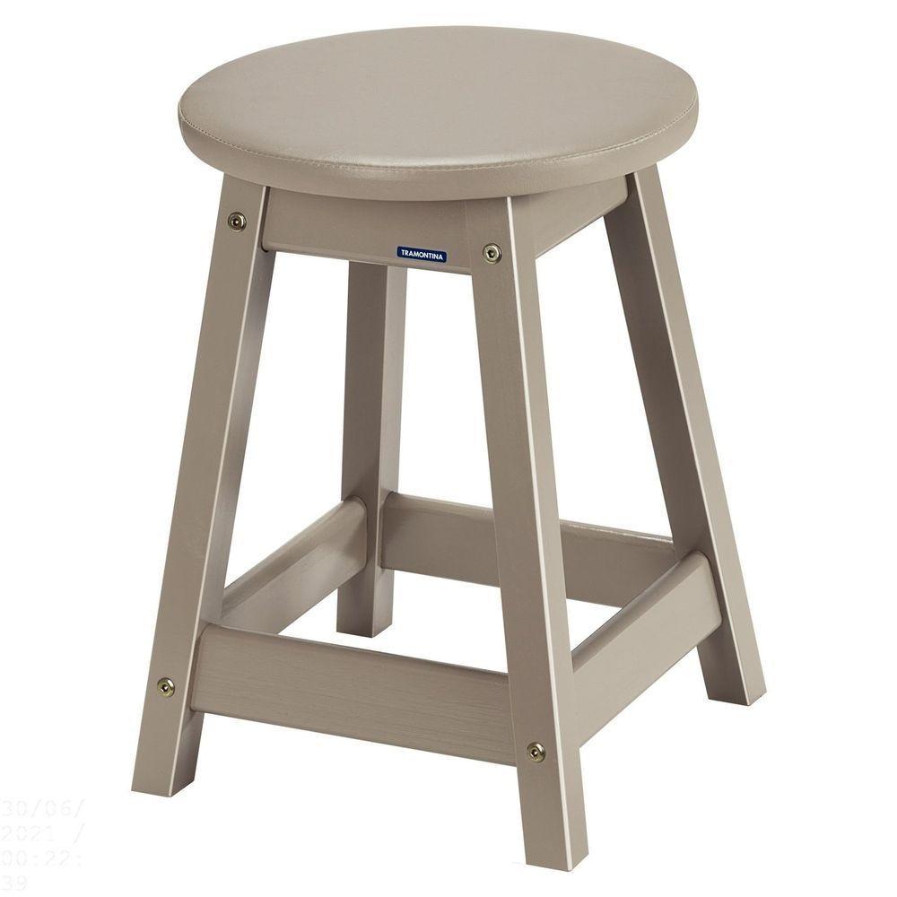 Miniatura Banqueta Baixa Tramontina Vin Com Assento Forrado Em Courvin Camurça Tramontina