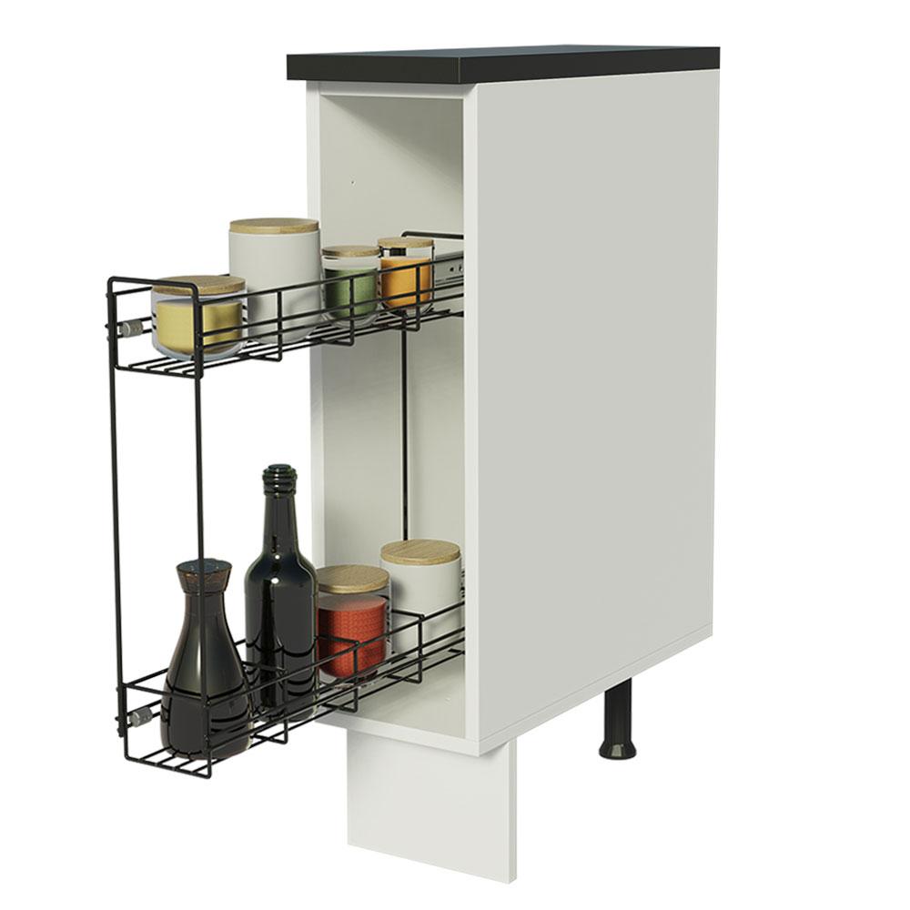 Miniatura Balcão Porta-Temperos Armário de Cozinha 100% MDF 20 cm (Com Tampo) Branco Acordes Madesa Branco