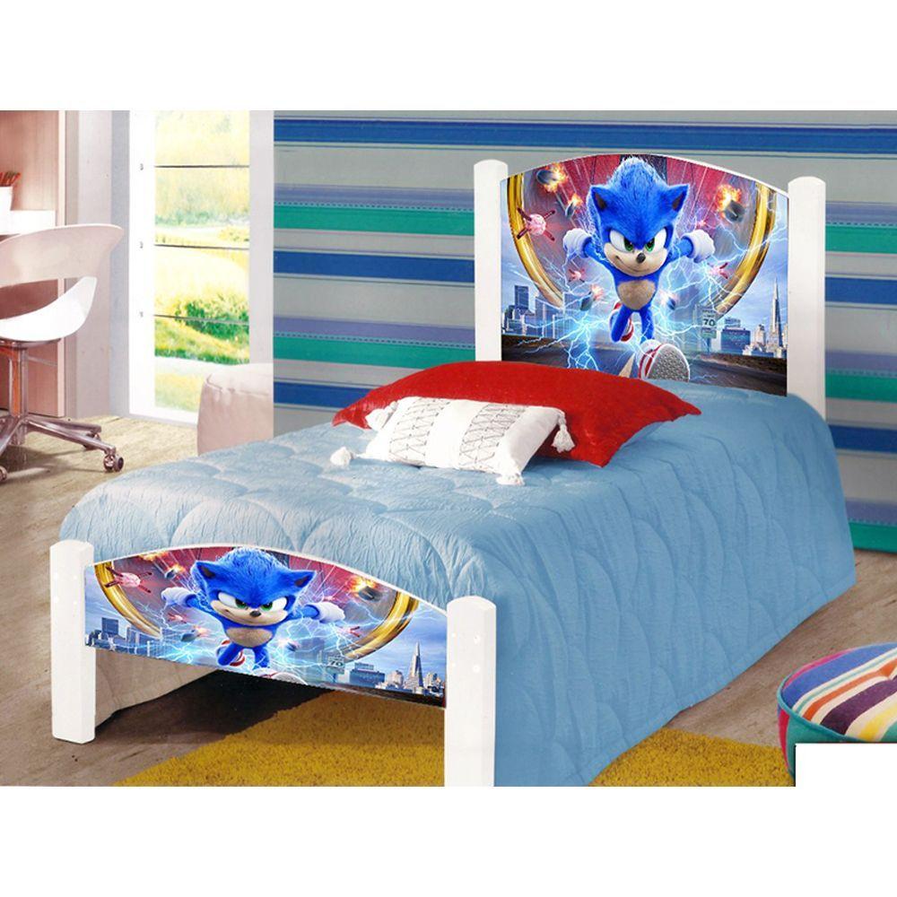 Miniatura Cama Solteiro Infantil Sonic Branco
