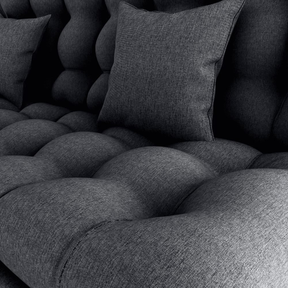 Miniatura Sofa Cama 2 Lugares 185 Cm Duda Tecido Pompeia G501 Chumbo Milani Store Chumbo
