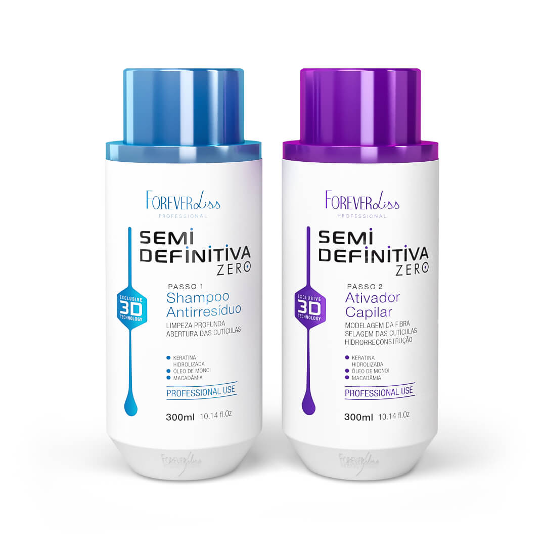 Kit Escova Semi Definitiva Zero Forever Liss 2x300ml