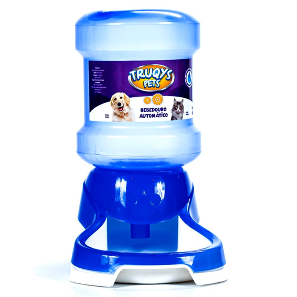 Bebedouro Automático Truqys Pets Azul com Galão - 2 Litros