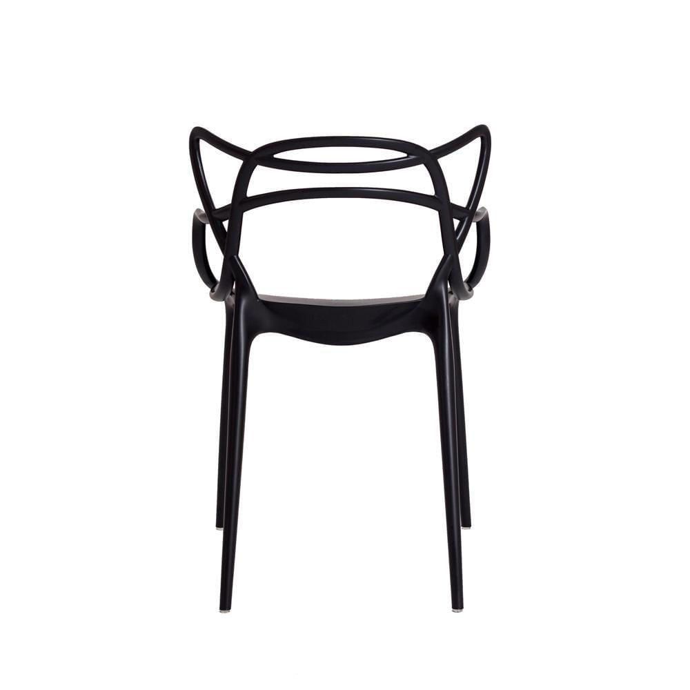 Miniatura Kit 4 Cadeiras Para Sala De Jantar Allegra Empilháveis Pretas Preto