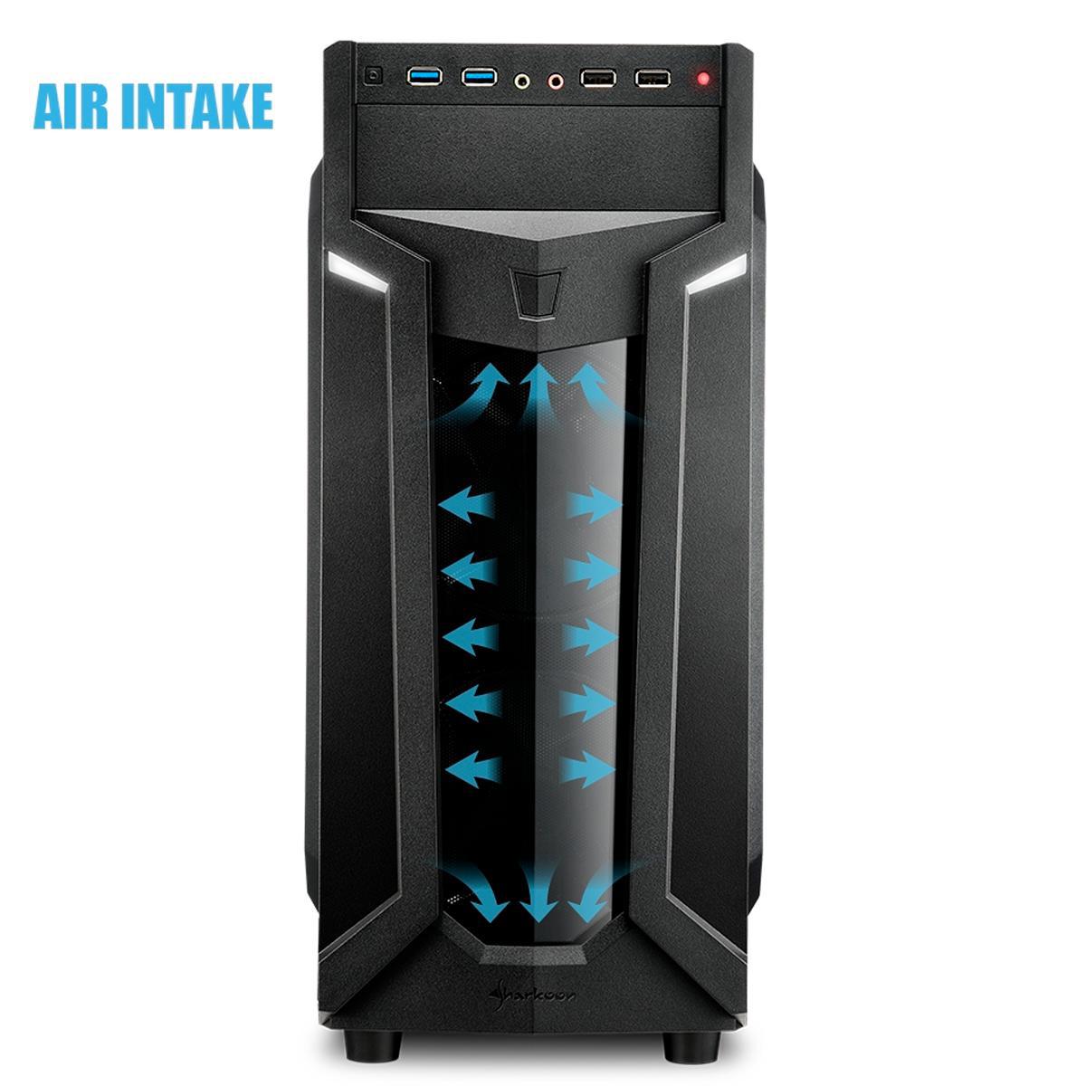Gabinete Gamer Sharkoon Vg6-W Atx Com 3 Fans Led Vermelho