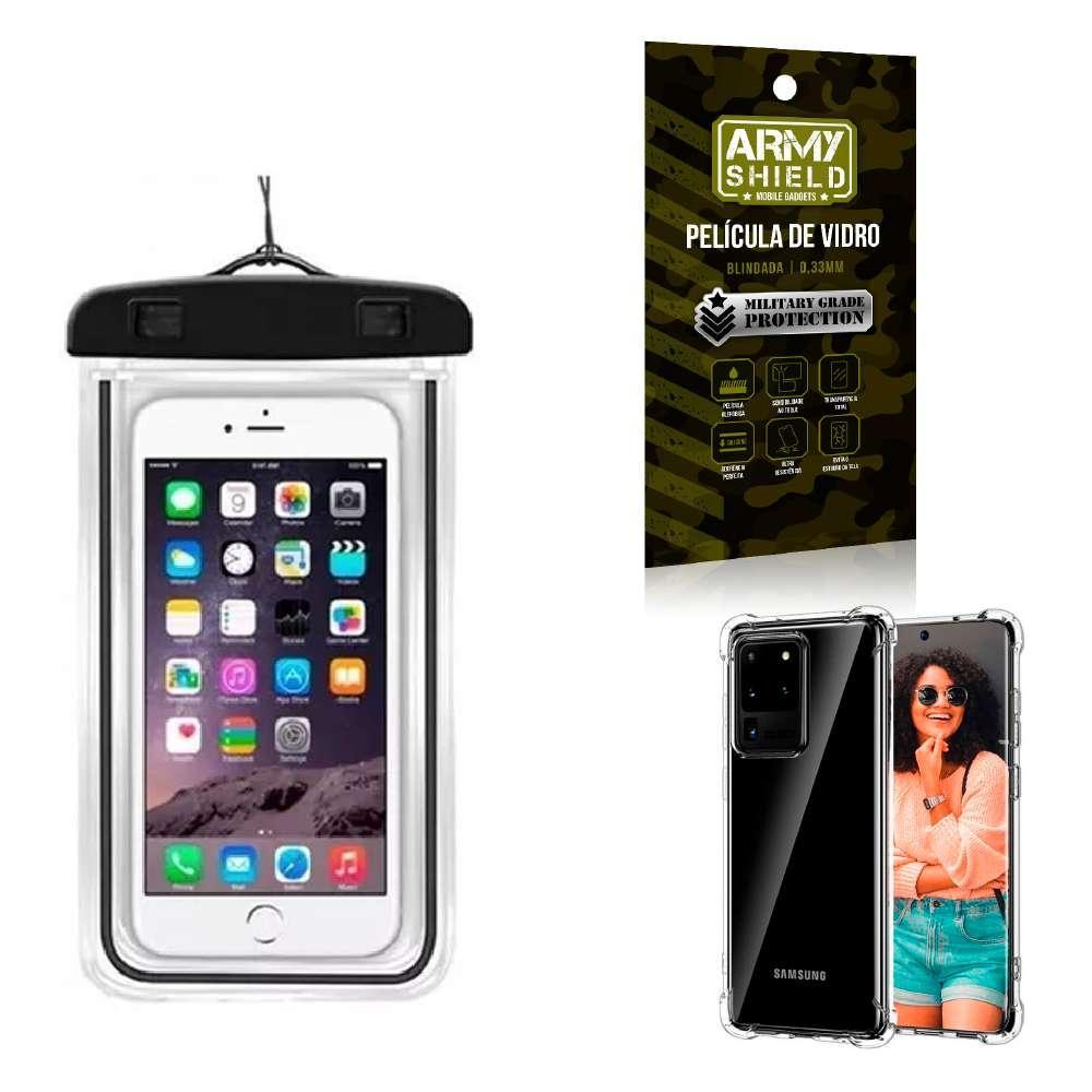Miniatura Capa A Prova D'Água S20 Ultra + Capa Antishock + Película 3D