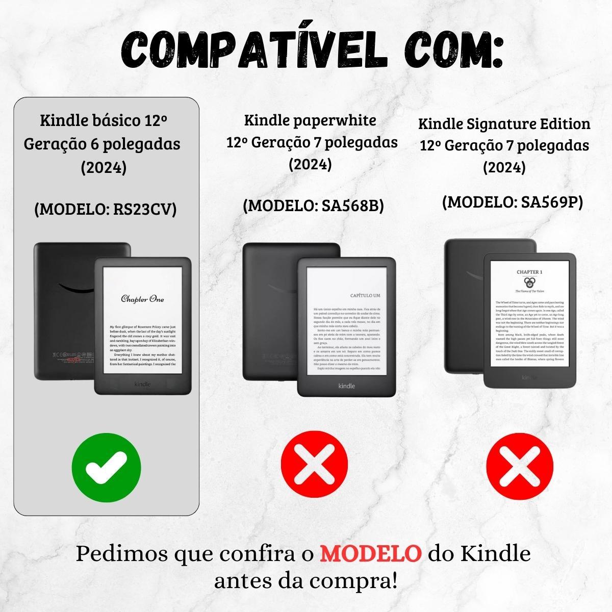 Case Auto Sleep Acrílico Para Kindle 12 6.0 Polegadas 2024