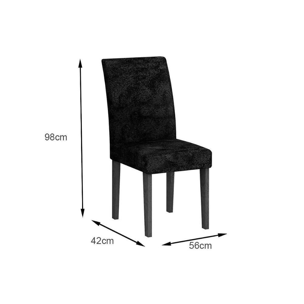 Miniatura Kit Mesa Berlim C- Tampo Vidro Canto Reto 120cm + 6 Cadeiras Imbuia Chocolate