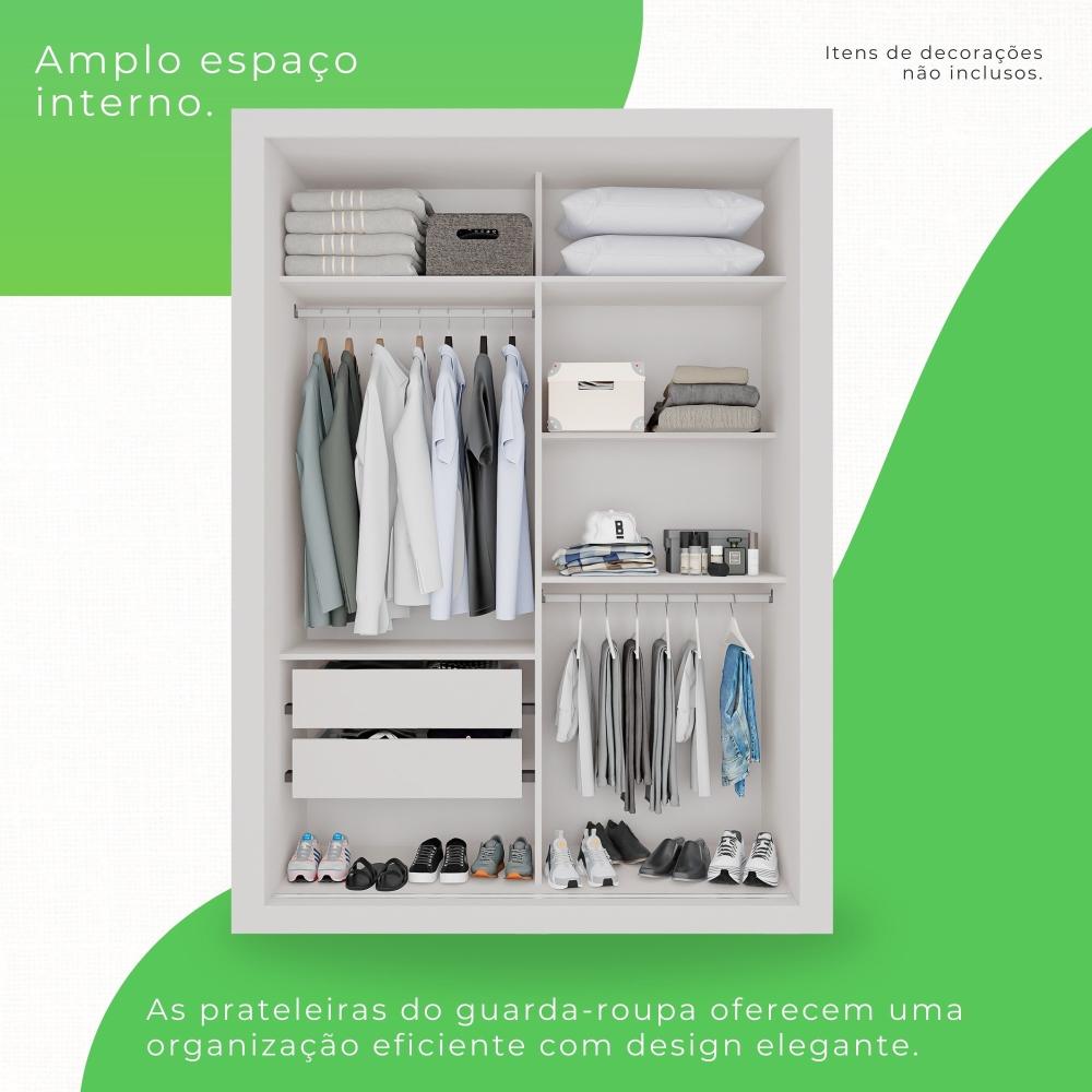 Miniatura Guarda Roupa Solteiro 2 Portas 2 Gavetas Costa Rica Sallêto Móveis Branco