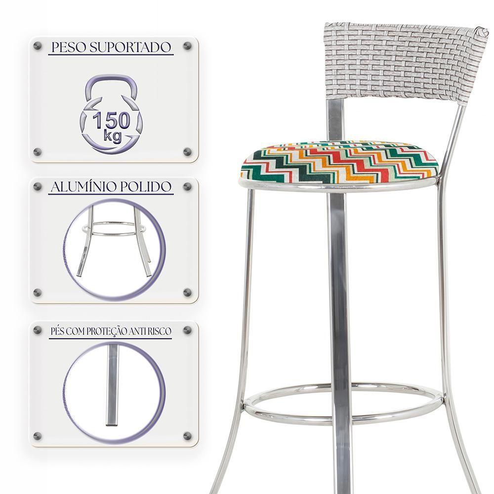 Miniatura Conjunto Com 2 Banquetas Em Alumínio, Fibra Sintética E Impermeável Tc Marmore Z35