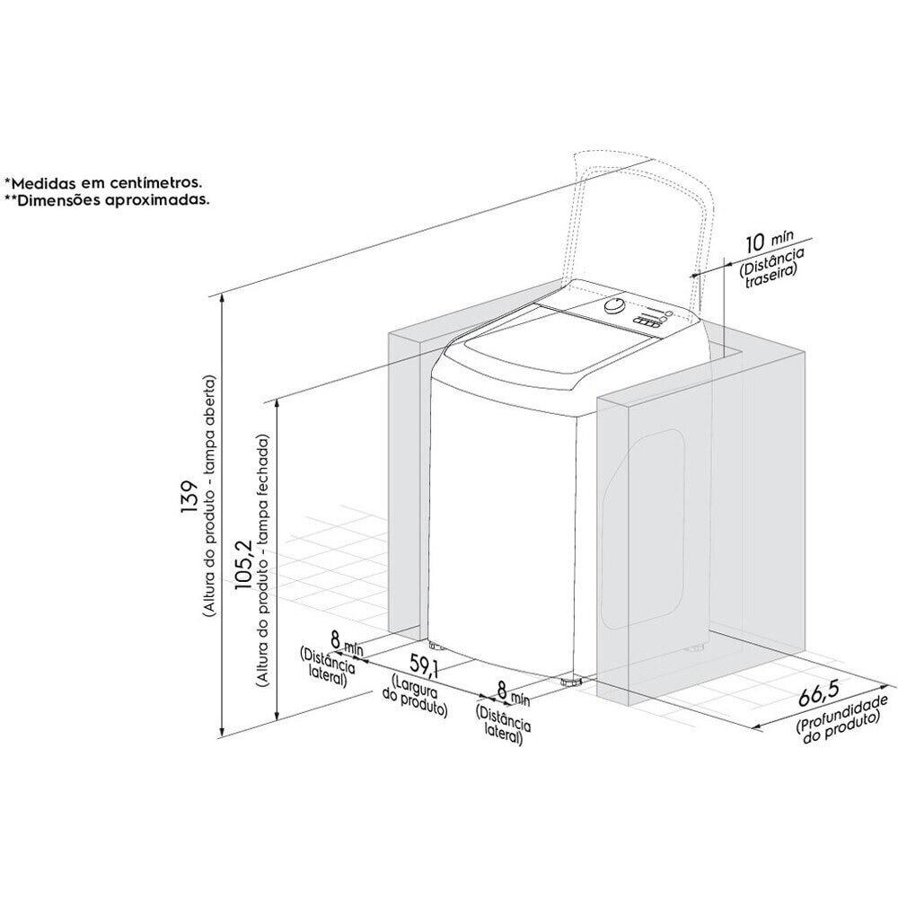 Máquina de Lavar Roupas Electrolux LED14 14 Kg Essential Care com Cesto Inox, Branco - 220 Volts