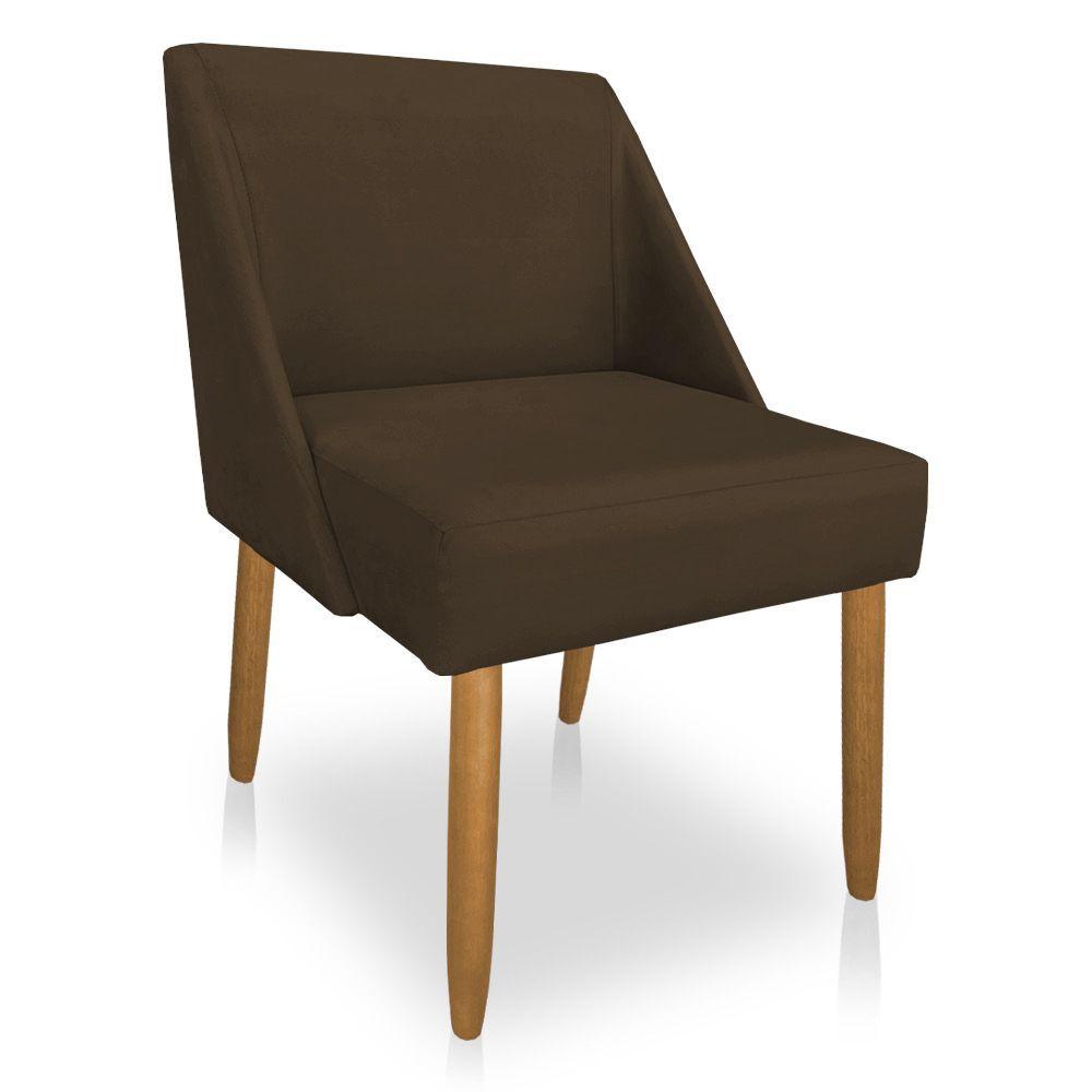 Miniatura Cadeira Poltrona Juliana Suede Pés Palito Castanho Marrom