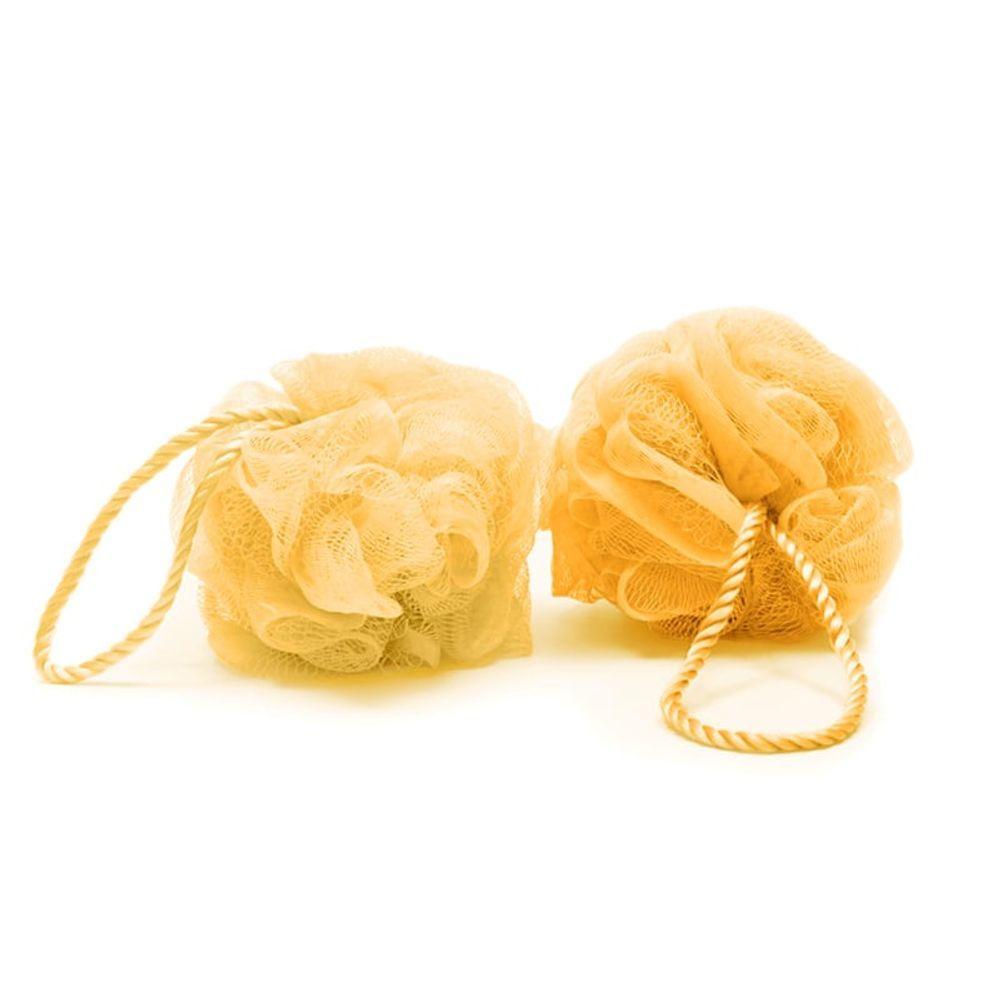 Miniatura Esponja De Banho Buettner Pote C- 2 Unidades C- Cordão Nylon Amarela