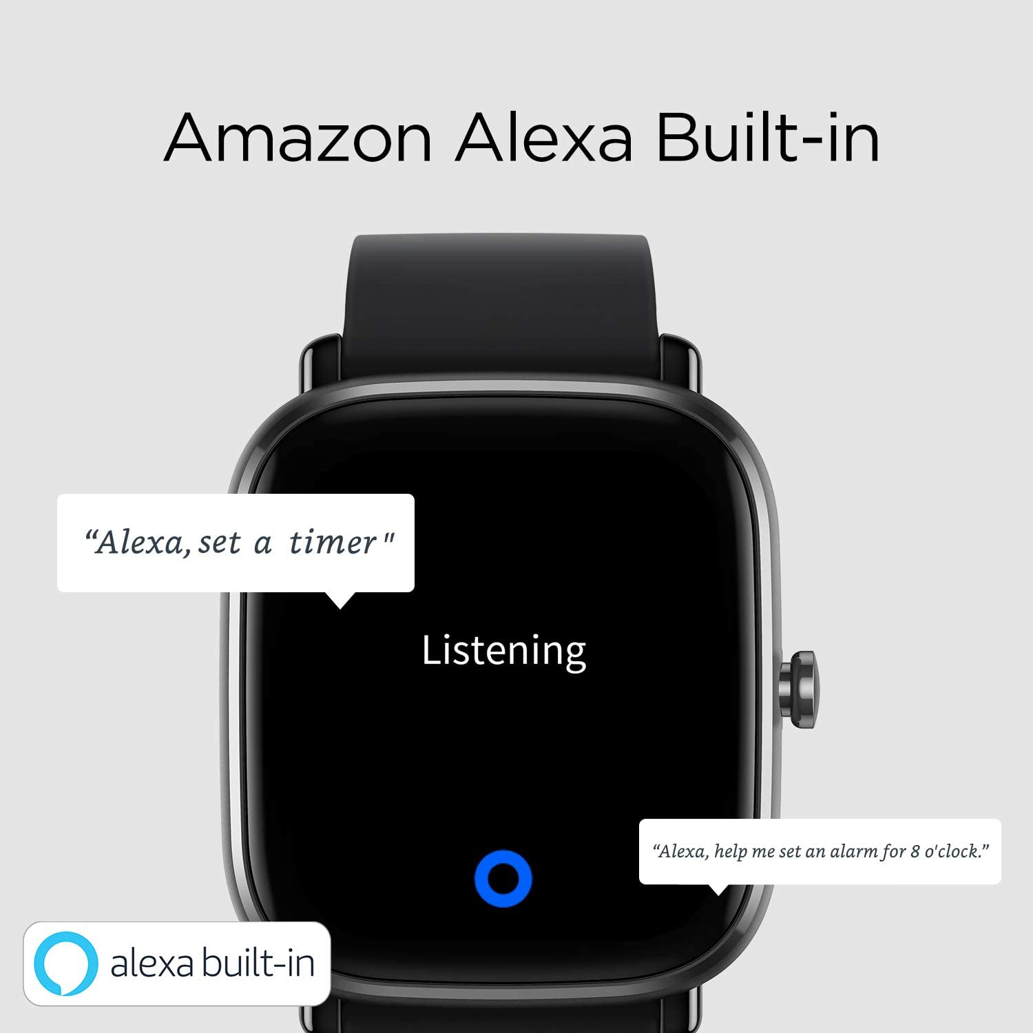 Miniatura Amazfit Relógio Smartwatch Esportivo à Prova dÁgua cM onitoramento Respiratório e Rastreador Físico para Iphone e Android Preto