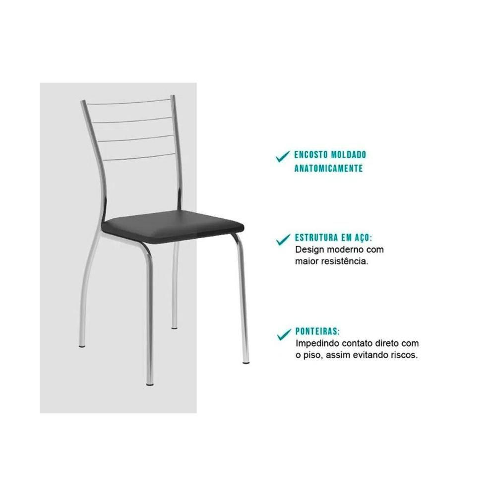 Kit 2 Cadeiras 1700 Prata Assento Courano Cacau