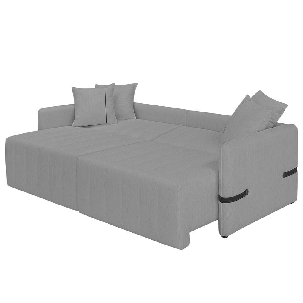 Miniatura Sofá Cama Retrátil 160cm Essence D05 Linho Grafite/preto - Mpozenato