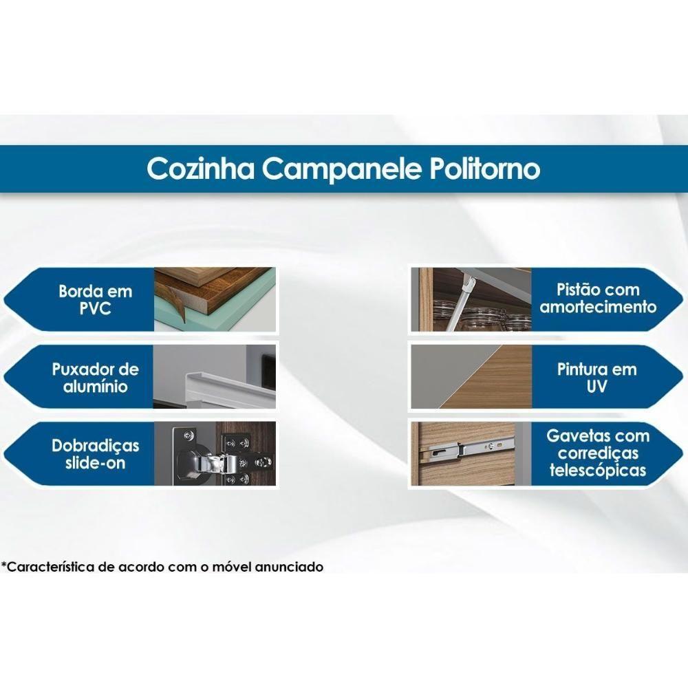 Miniatura Balcão De Cozinha Modulado Campanele Com 2 Portas 76cm Castanho Cinza Politorno