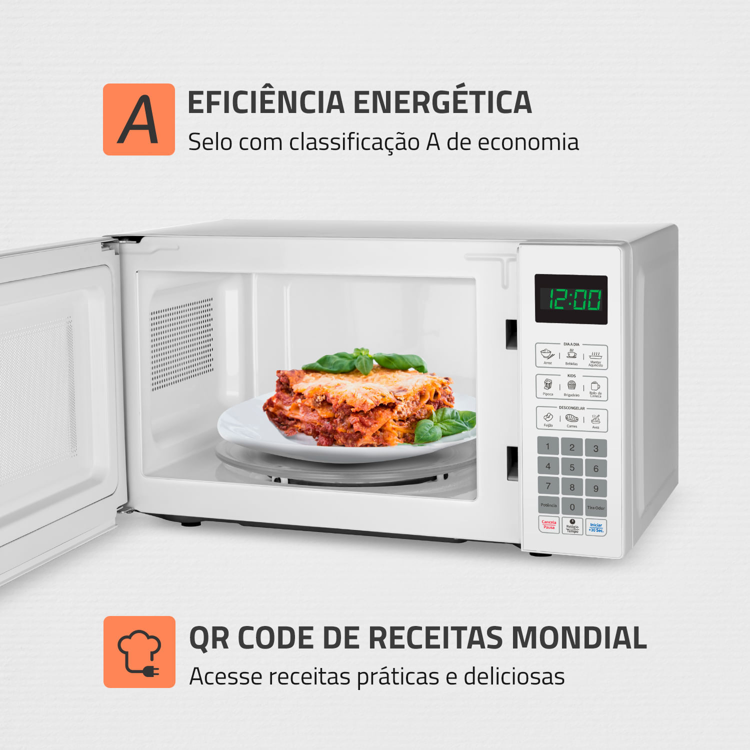 Miniatura Micro-ondas 21L Mondial MO-01-21-W MICRO-ONDAS MO-01-21-W 127V/60HZ .