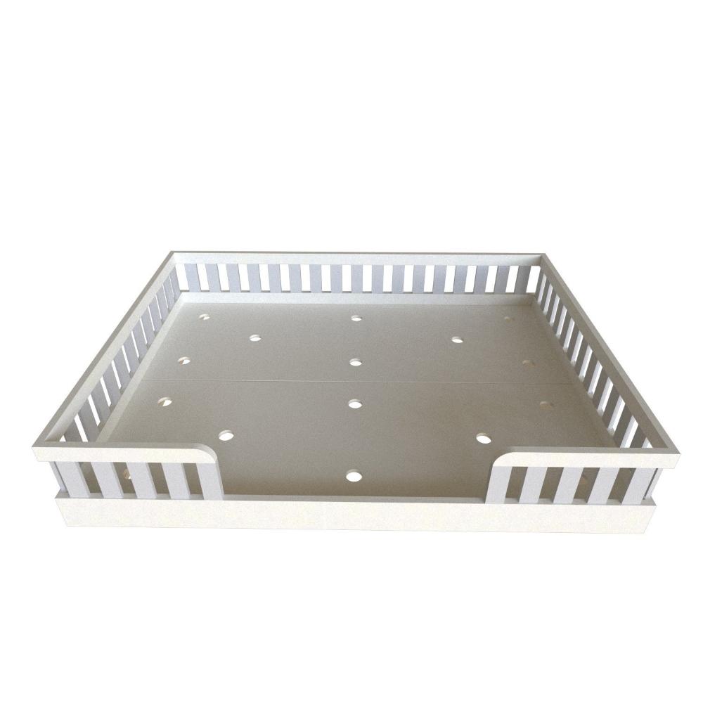 Cama Infantil Montessoriana Casal Sol Yescasa Branco/Cinza Cristal